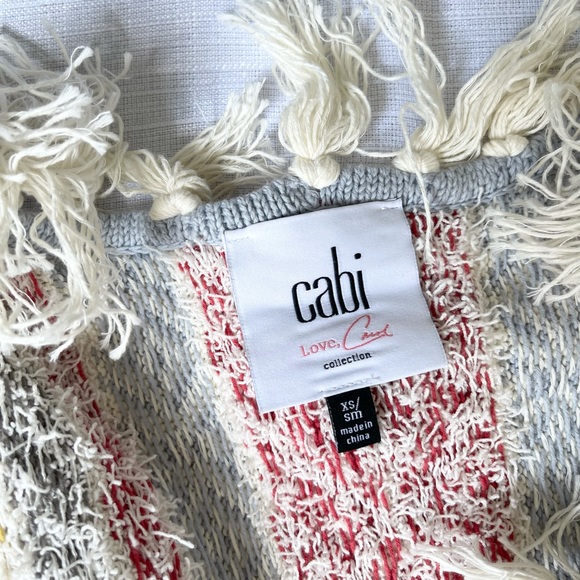 Cabi Boho Fringe Siesta Knit Poncho Sweater Cardigan - Picture 5 of 5
